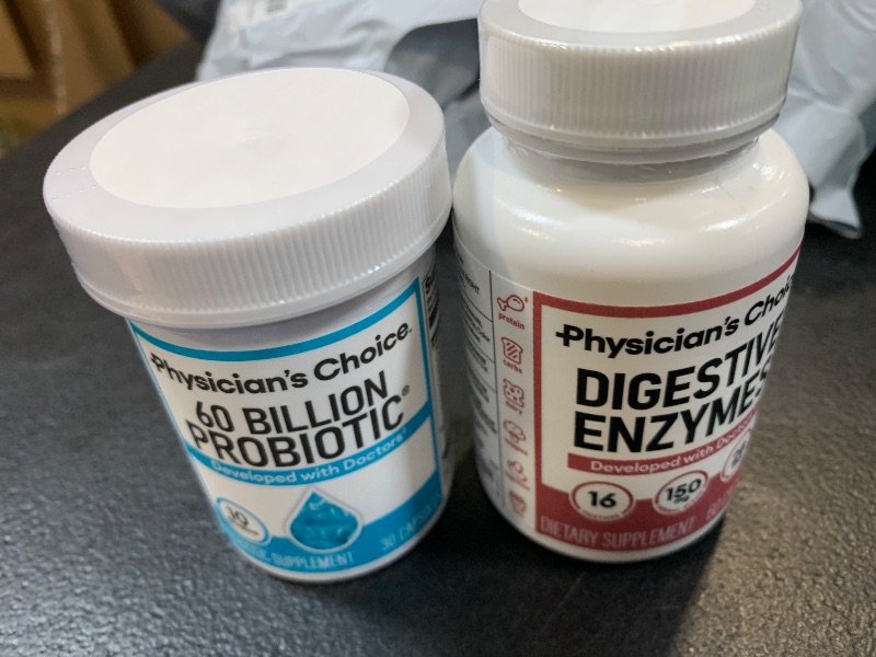 Photo 1 of Physician's CHOICE Advanced Gut Health Bundle: 60 Billion Probiotics 30ct + Digestive Enzymes 60ct for Digestive, Gut, and Immune Health Supports Occasional Constipation, Diarrhea, Gas, and Bloating