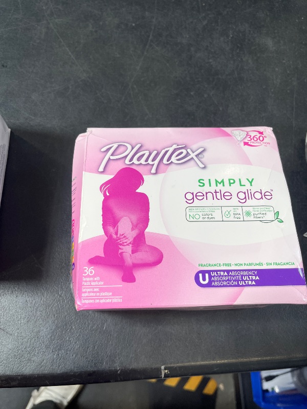 Photo 1 of Playtex Simply Gentle Glide Tampons, Ultra Absorbency, Fragrance-Free - 36ct