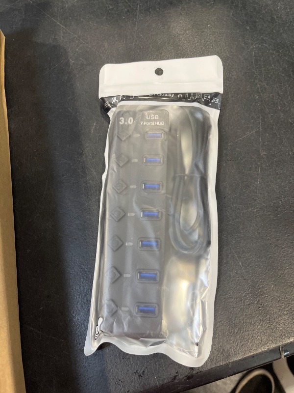 Photo 1 of PANPEO 7-Port USB 3.0 Hub On/Off Switches 4ft for Laptop PC