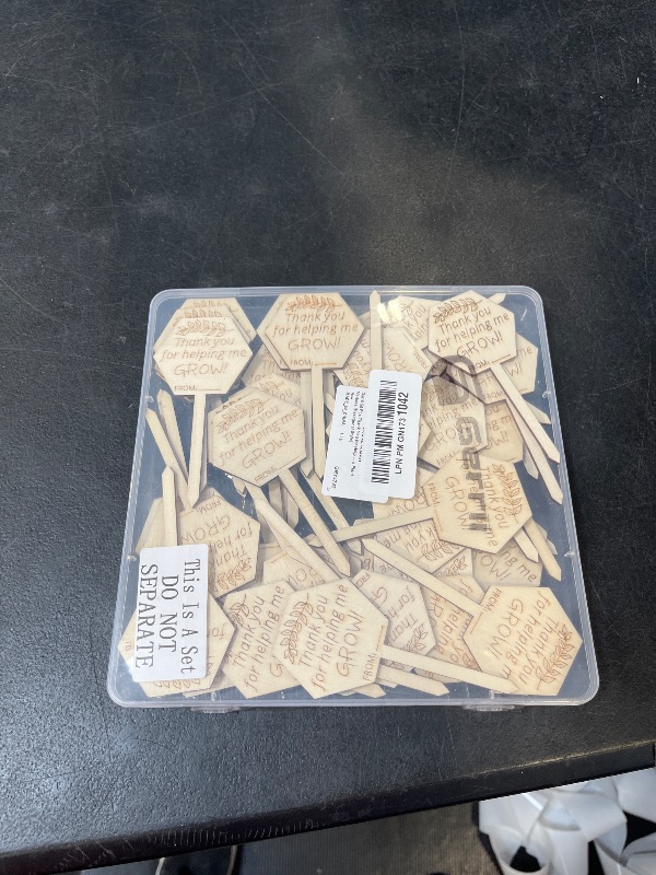 Photo 1 of Gerrii 50 Pcs Thank You for Helping Me Grow Hexagonal Plant Tags Stakes