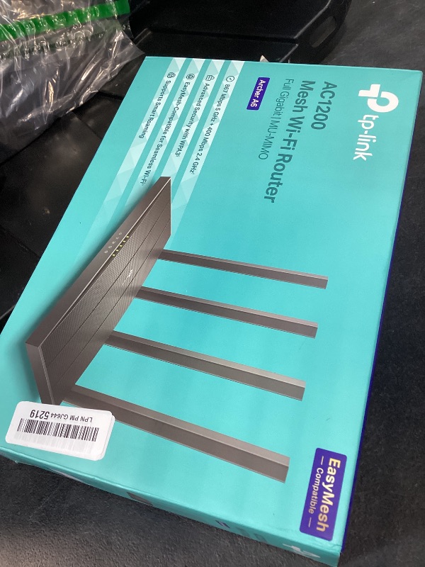 Photo 1 of TP-Link AC1200 Gigabit WiFi Router (Archer A6) - Dual Band MU-MIMO Wireless Internet Router, 4 x Antennas, OneMesh and AP Mode, Long Range Coverage