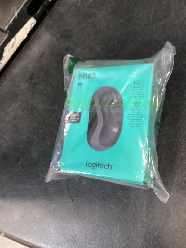 Photo 1 of Logitech M185 Compact Ambidextrous 2.4 GHz Wireless Mouse - Swift Grey