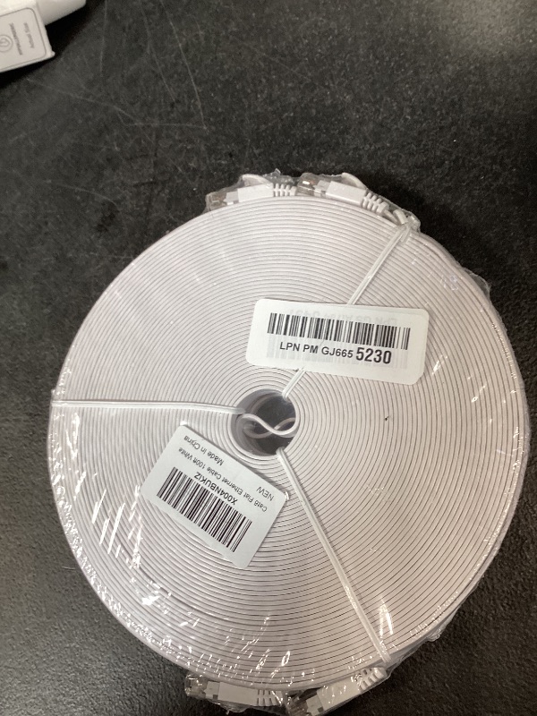 Photo 1 of Mnlnbuao Cat 6 Flat Ethernet Cable 100 FT, UTP 10Gbps High-Speed Cat6 Ethernet Cable, Pure Copper Cat 6 Cable, Long Ethernet Cable for Home or Office Network Wiring, White