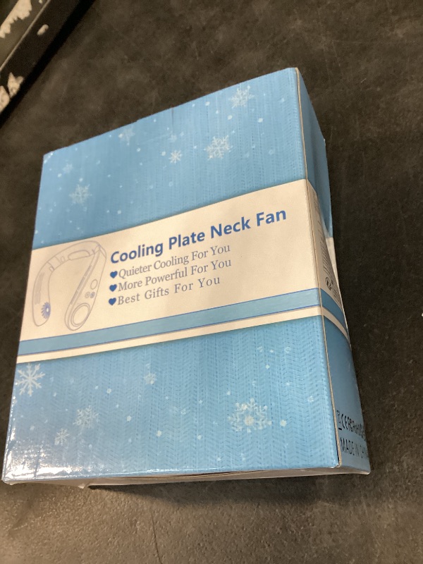 Photo 1 of FWV Neck Fan with Cooling Plate, Quiet 30dB, 3-24Hrs Cooling,5500mAh Battery,LED Display Necklace AC Cooler, USB Bladeless Portable Personal Wearable Fans that Blow Cold Air for Men Women Kids Black