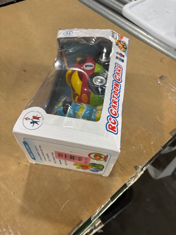 Photo 1 of Liberty Imports My First Cartoon RC Remote Control Cars for Toddlers Ages 1-3, Radio Control Toy for Baby, Kids 18 Months+ (Race Car)