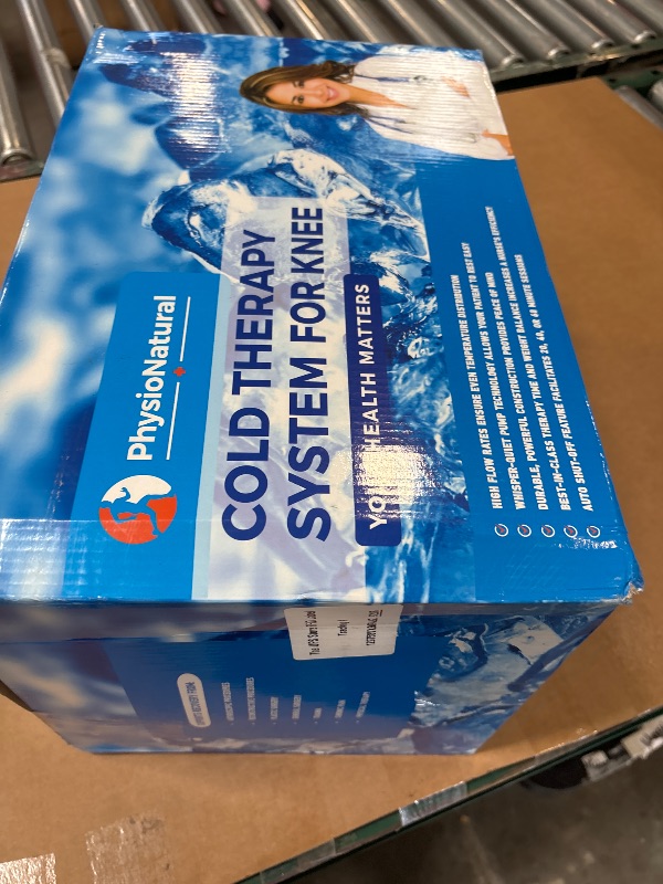 Photo 1 of PhysioNatural Cold Therapy Ice Machine for Knee Surgery Recovery – Programmable Continuous Cryotherapy System with Adjustable Knee Pad for Post-Op Swelling, Sprains & Injuries