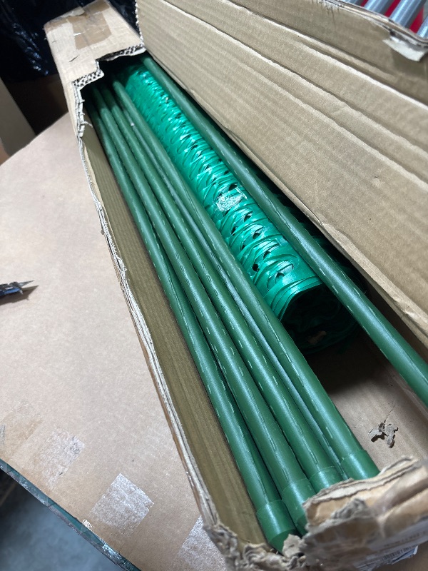 Photo 1 of PotatoLife 40'' x 100', Green, Plastic Garden Fence with Stakes, Strength