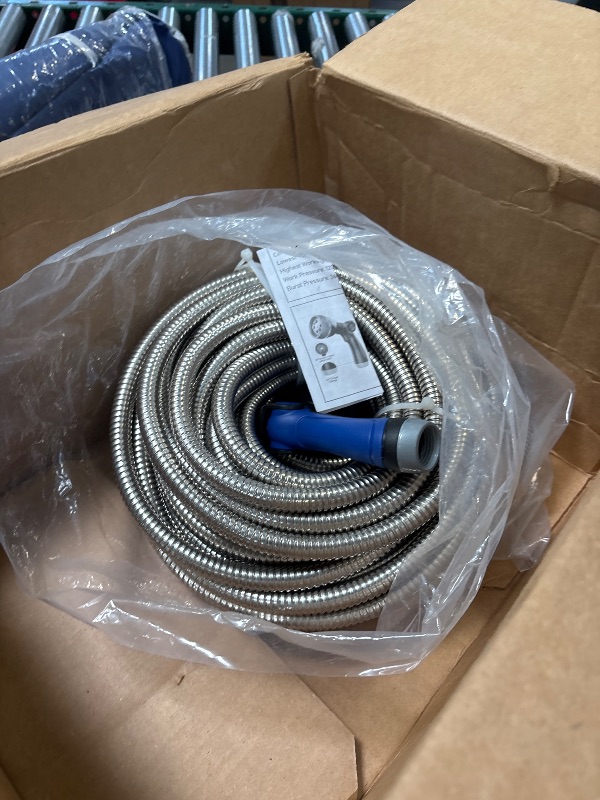 Photo 1 of SPECILITE 100ft 304 Stainless Steel Metal Garden Hose with Nozzle