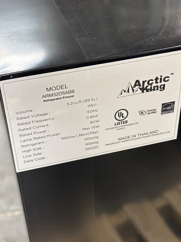 Photo 1 of Arctic King 3.2 Cu Ft Two Door Mini Fridge With Freezer Stainless Steel - Energy star certified, compact and efficient for dorms, offices, and small spaces