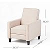Photo 1 of Christopher Knight Home Emmie Fabric Recliner Beige, Dark Brown