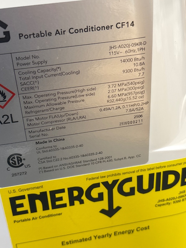 Photo 1 of Garvee 14000 BTU Portable Air Conditioner