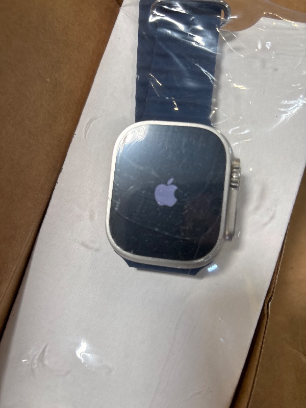 Photo 1 of Apple Watch Ultra 2 [GPS + Cellular, 49mm] - Titanium Case with Blue Ocean Band, One Size (Renewed)