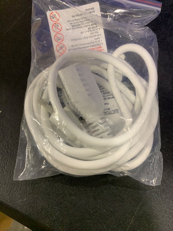 View 2 of Seeklyze 16/3 White Extension Cord 6 FT Indoor, Short Extension Cord