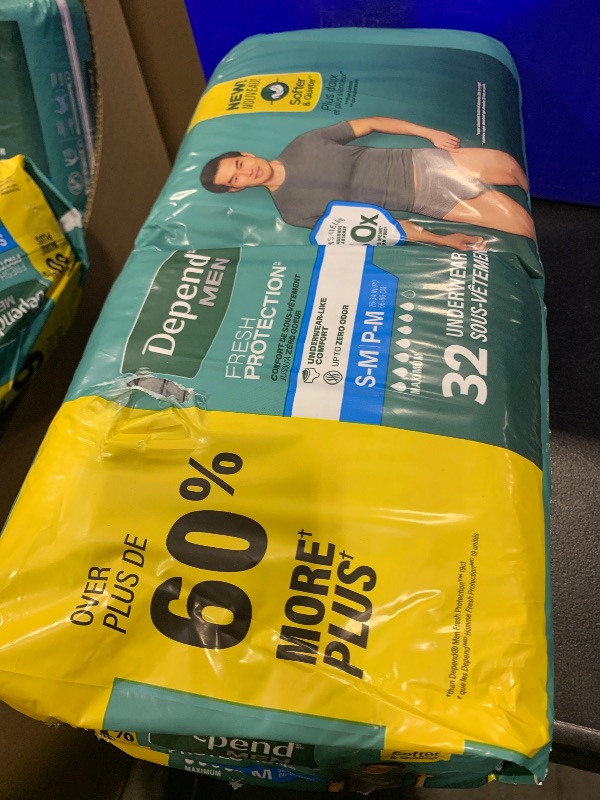 Photo 1 of Depend Fresh Protection Men's Incontinence Underwear, S/M, 32 Count