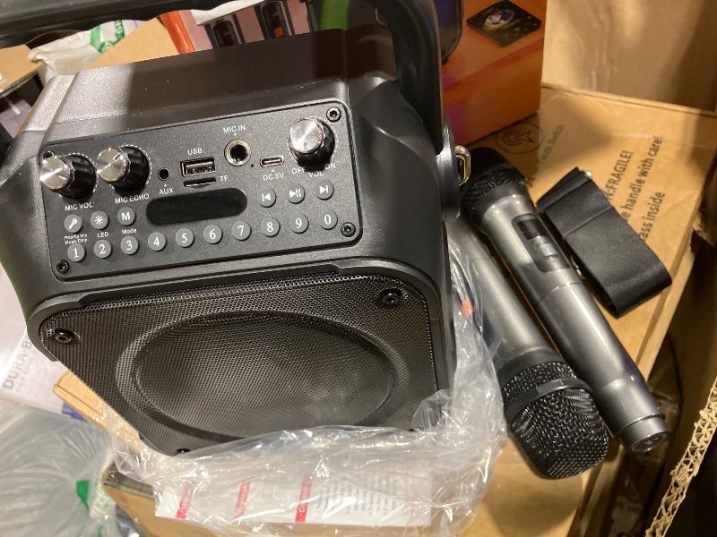 Photo 1 of CYY Karaoke Machine, Portable Bluetooth Speaker with 2 Wireless Microphones