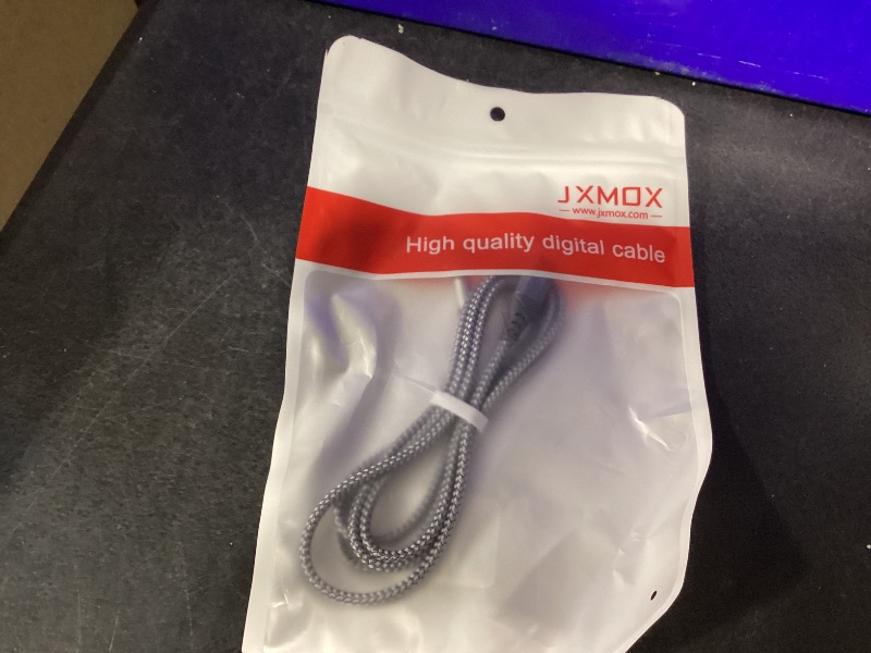 View 2 of JXMOX USB C to 3.5mm Aux Cable, 4ft, Grey