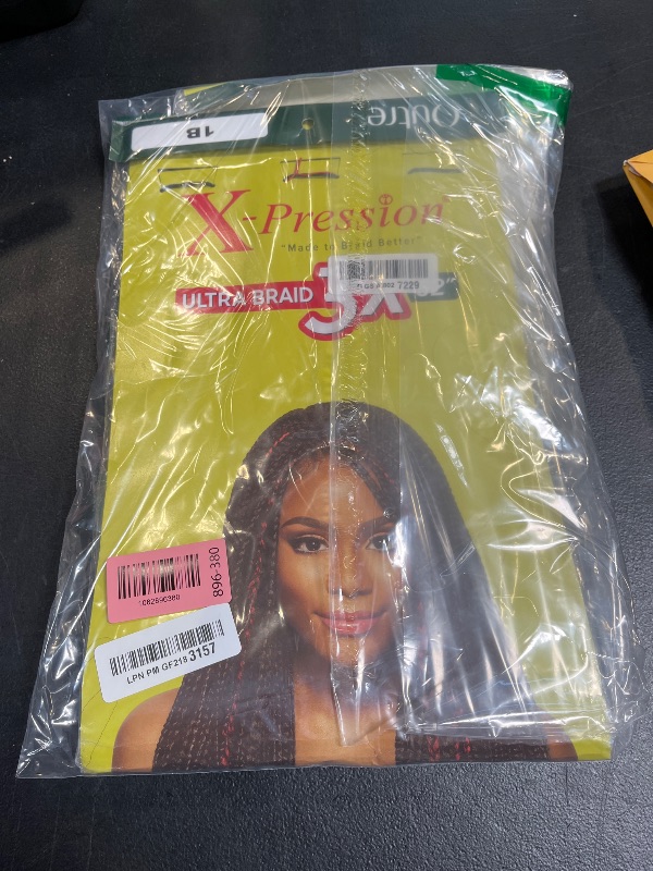 Photo 1 of OUTRE SYNTHETIC PRE STRETCHED ULTRA BRAID - XPRESSION 3X 52” (Color:1B Off Black, Pack of 2)