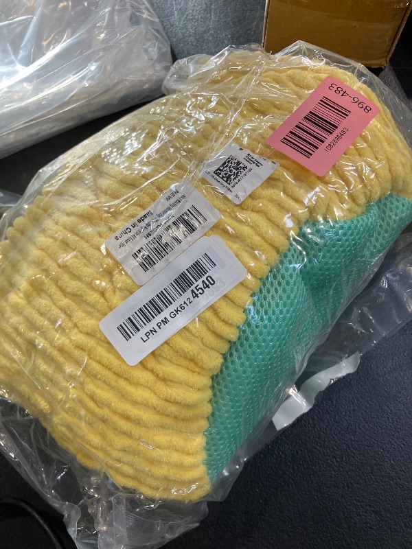 Photo 1 of Shoe Washing Machine Bag, 2Pcs Reusable Laundry Shoe Bag for Washer and Dryer, 360° Deep Cleaning Mesh Shoe Wash Bag, Durable Sneaker Cleaning Bag Fit for All Shoes Types (Yellow)