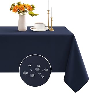 Photo 1 of Romanstile Rectangle Tablecloth - Waterproof and Wrinkle Resistant Washable Polyester Table Cloth for Kitchen Dining/Party/Wedding Indoor and Outdoor Use (52 x 70 inch, Navy Blue)