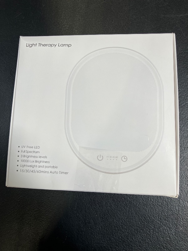 Photo 1 of UV-Free 10000 Lux Daylight Lamp - Touch Control with 3 Brightness Levels & 4 Timer Functions, Large Surface & Rotatable Stand for Home/Office