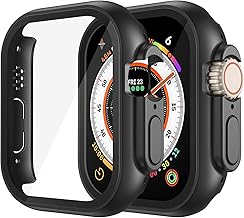 Photo 1 of Misxi Case with Screen Protector for 49mm Apple Watch Ultra3/Ultra2/Ultra | 2-Pack Cover with Tempered Glass for Ultra 3/2/1, Scratch Resistant Sensitive Touch Protection, Black