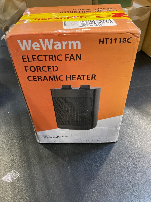 Photo 1 of Small Space Heater for Indoor Use 1500W Portable Heater with Wild Range Temperature Adjustment Overheat & Tip Over Protection Electric Heater for Bathroom Black