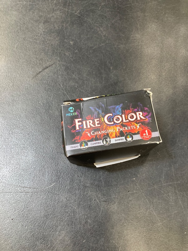 Photo 1 of MEKER Fire Color Changing Packets - Fire Pit, Campfires, Outdoor Fireplaces, Bonfire - Magic Colorful Changing Fire - Perfect Fire Camping Accessories for Kids & Adults (12 Pack)