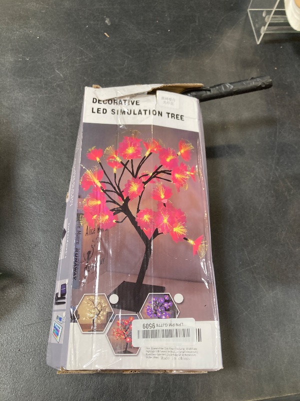 Photo 1 of Drawelry Fiber Optic Flower Tree Lamp - 48 LED Table Night Light USB Powered Artificial Flower Bonsai Tree Lamp Bedroom Living Room Decor Valentine's Day Birthday Gift for Women Girls Mother (White)