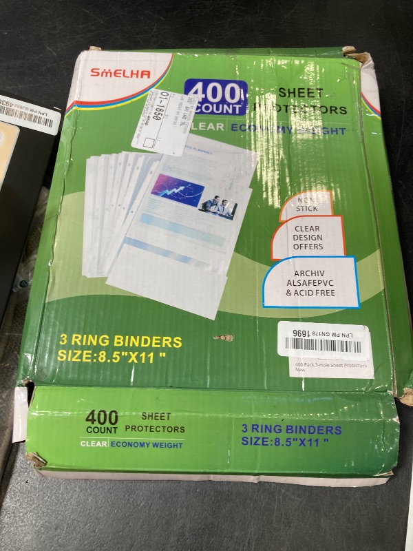 Photo 1 of Sheet Protectors 400 Page,Page Protector 8.5" x 11" ?Upgraded Clear Plastic Page Protectors,for 3 Ring Binder, Top Loading Paper Protector with Reinforced Holes,Holds Multiple Sheets?Letter Size