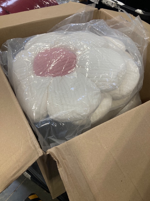 Photo 1 of Beeveer Flower Plush Pillow - White, 15.75"