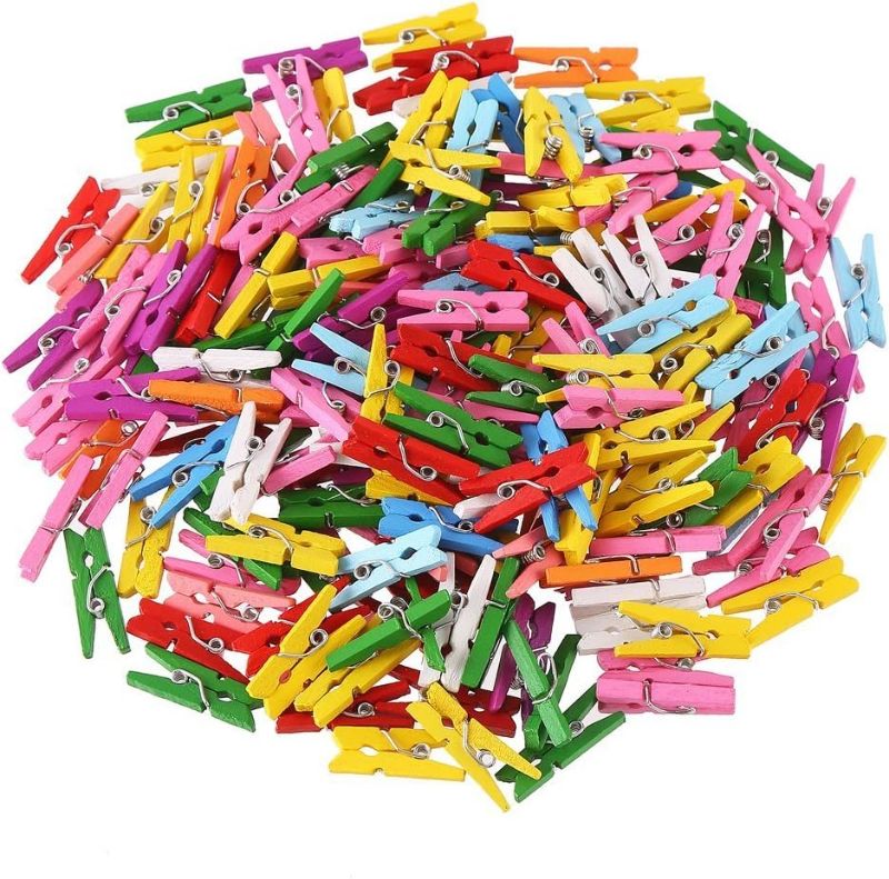 Photo 1 of DECORA 2.5cm Multicolor Wood Mini Clothespin 40 Pieces in One Package