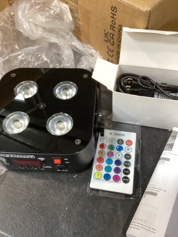 Photo 1 of DazzlingStage Mini Rechargeable Par Lights, 4 Pack