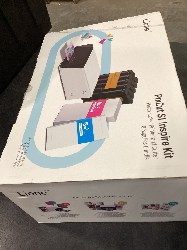 Photo 1 of Liene PixCut S1 Inspire Kit - All-in-One Color Sticker Printer & Cutting Machine, Thermal Dye-Sublimation Photo Printer, 300 DPI, Color Label Maker with 180 Sheets (36 Photo + 144 Sticker Paper)