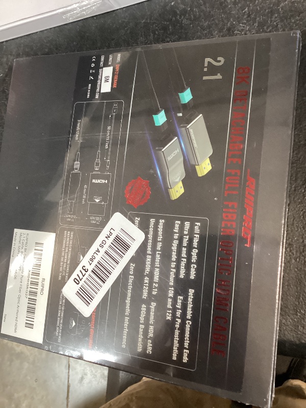 Photo 1 of RUIPRO 8K HDMI 2.1 Cable, 20FT, Fiber Optic