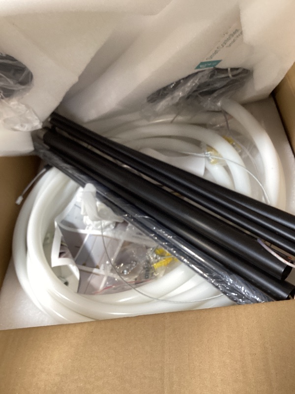 Photo 1 of Modern LED Pendant Light Kitchen Island Lighting Black Modern Led Chandelier Light Fixture for Dining Room 70.86 inch DIY Outlook 3-Color LED Dining Room Light Fixture with Soft Silicone Lamp Strip