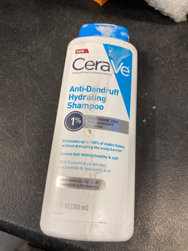 View 2 of CeraVe Hydrating Anti Dandruff Shampoo, Itchy Scalp Treatment, 12oz