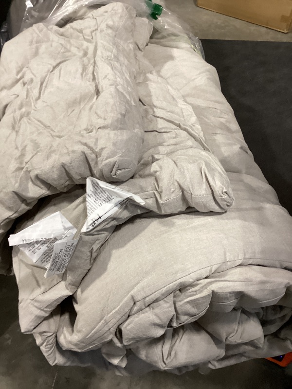 Photo 1 of Bedsure PureWoven Cotton Comforter Set, Queen, Grey Stone