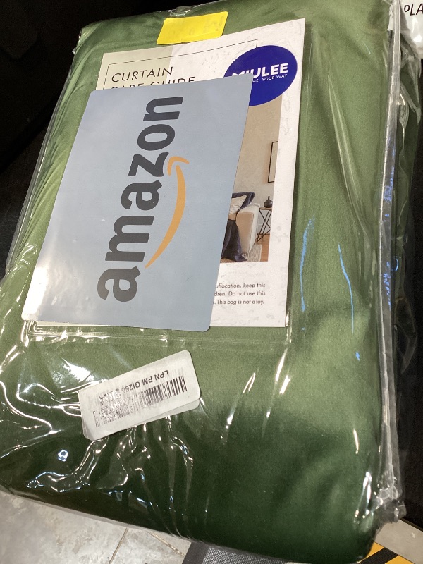 Photo 1 of MIULEE Velvet Curtains Olive Green 66 x 84 Inch Length Set of 2