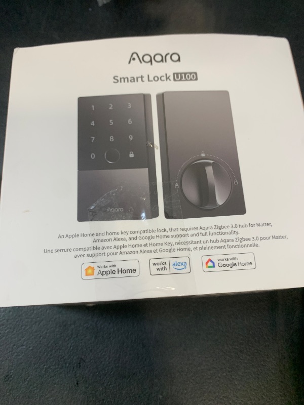 Photo 1 of Aqara Smart Lock U100, Fingerprint Keyless Entry Door Lock with Apple Home Key, Touchscreen Keypad, Bluetooth Electronic Deadbolt, IP65 Weatherproof, Supports Apple HomeKit, Alexa, Google, IFTTT, Gray