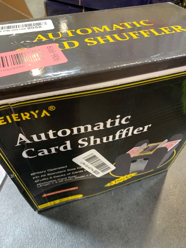 Photo 1 of FEIERYA Automatic Card Shuffler 6 Deck,Battery-Operated Electric UNO Poker Shuffler,Playing Card Shuffler for Home Card Game,Travel
