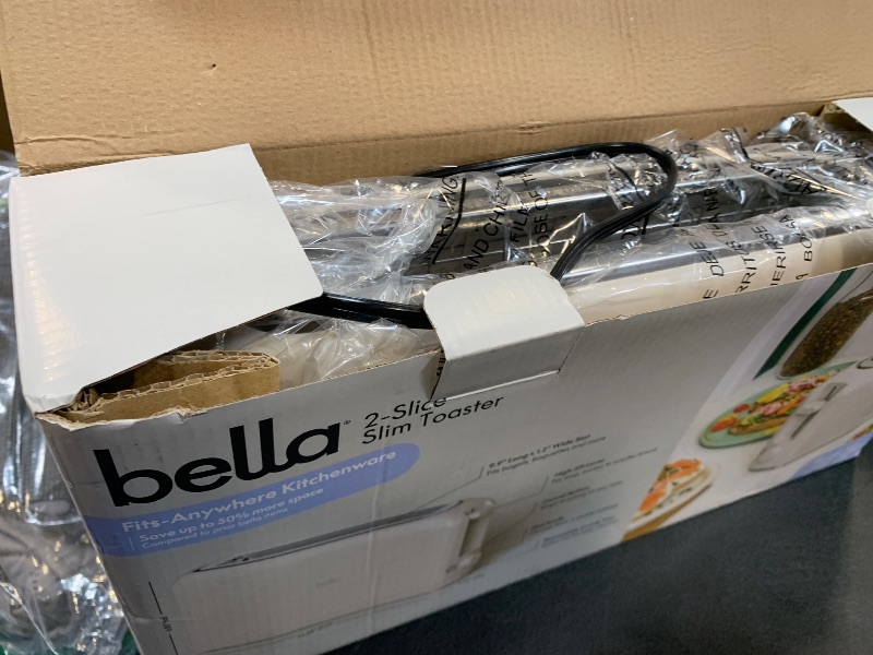Photo 1 of bella 2 Slice Slim Toaster, Fits-anywhere™ Kitchenware, 6 Setting Shade Control with Reheat & Cancel Buttons, Fits sourdough, 10” Long Slot, Anti Jam & Auto Shutoff, 900 Watt, Oatmilk