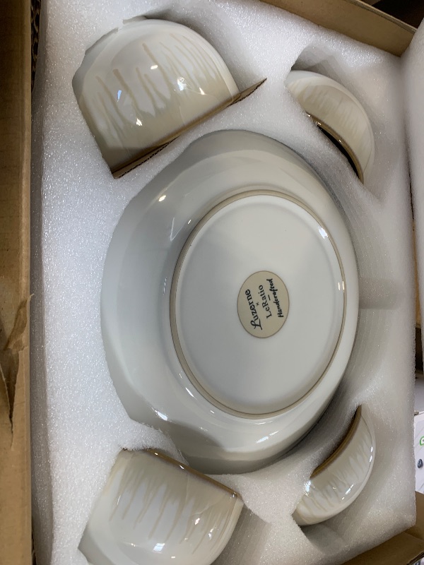 Photo 1 of LERATIO Ceramic Dinnerware Sets for 4,Reactive Glaze Plates and Bowls Set with Mugs, Dishwasher,Microwave & Oven Safe Dishes set-Sage Ivory
