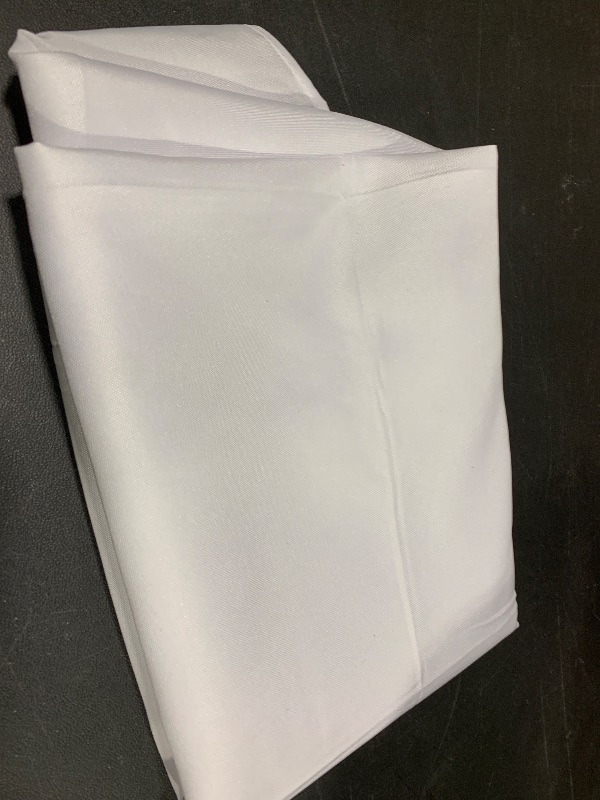 Photo 1 of BYDOLL Table Cloth Round 60 Inch Tablecloth Fits Max50 Inch Diameter Top,White Washable Outdoor Winkle and Stain Resistant Spillproof Polyester Tablecloths for Round Tables Party Cover