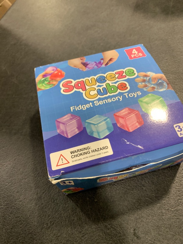 Photo 1 of 4 Pack Ice Cube Squishy, Slow Rising Square Shape Stress Balls for Adults