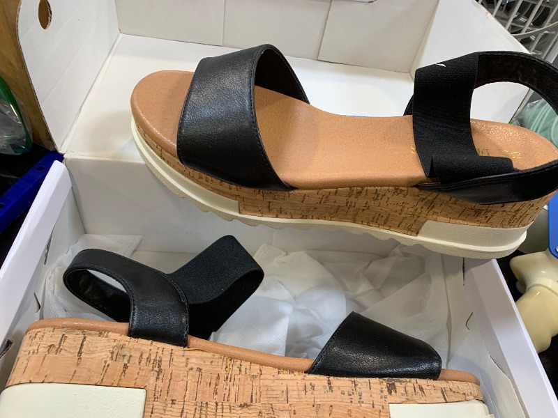 Photo 1 of DREAM PAIRS Women's Open Toe Flatform Platform Wedge Sandals,Black,10
