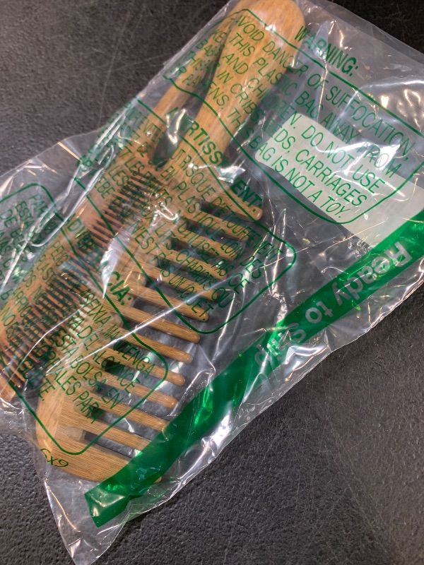 Photo 1 of Louise Maelys 2 Pack Wooden Hair Combs, Wide Tooth And Tail Comb
