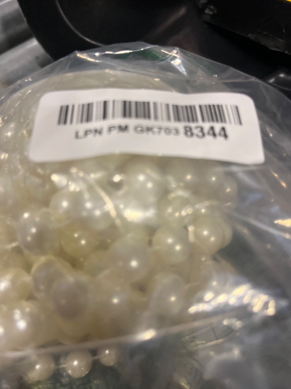 View 2 of 12MM Pearl Bead Garland for Decoration 16.4FT Ivory Craft Pearl Bead String