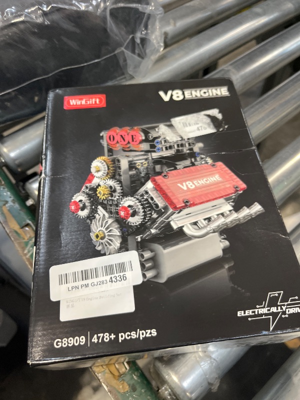 Photo 1 of WINGIFT V8 Engine Building Set,V8 Engine Model kit that Run,Build Your Own STEM Mini V8 Model Engine Kit with Battery and Motor,8-Cylinder Car Engine Building Engineering Toys for Kids Adults(478PCS)