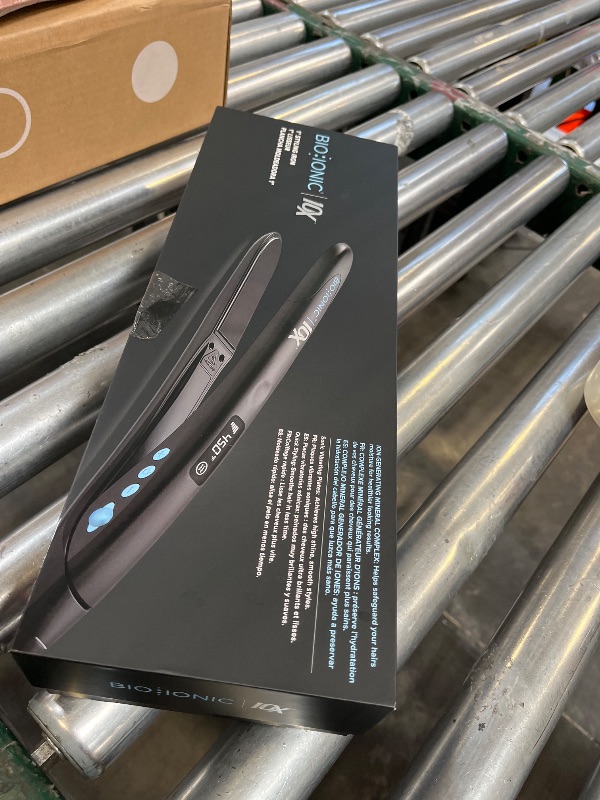 Photo 1 of Bio Ionic 10X Styling Iron, Hair Straightener with 1" Sonic Vibrating Plates, Flat Iron with Ion Generating Mineral Complex, Versatile Styler for Wavy & Straight Hairstyles, Black