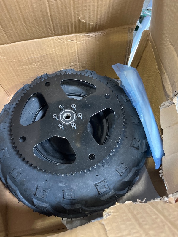 Photo 1 of Exceedhub Mini Bike Wheels and Tires 145x70-6 V-Tread Rear Wheel Assembly Kit, Go Kart Mini Bike ATV Tires, CT100